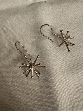 Sterling Silver Starburst Drop Earrings - Women's Jewelry